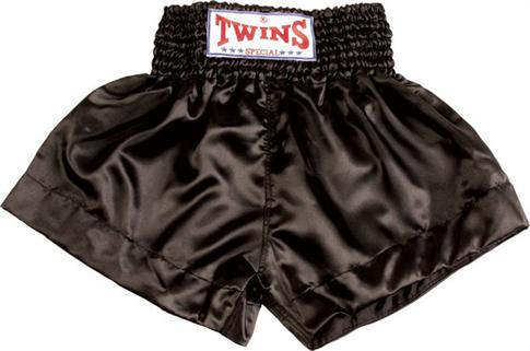 Twins Thai Style Trunks Solid Black